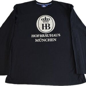 Hofbräuhaus München Black Long Sleeve Shirt Mens Medium Germany HB Logo